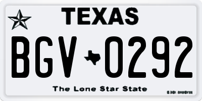 TX license plate BGV0292