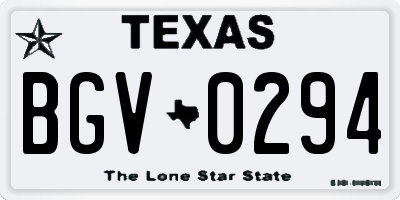 TX license plate BGV0294