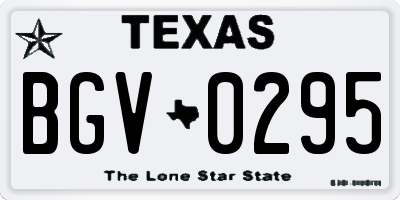 TX license plate BGV0295