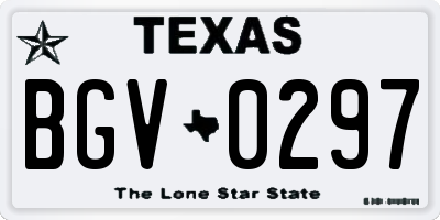 TX license plate BGV0297