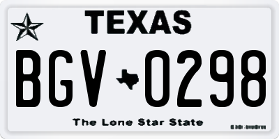 TX license plate BGV0298
