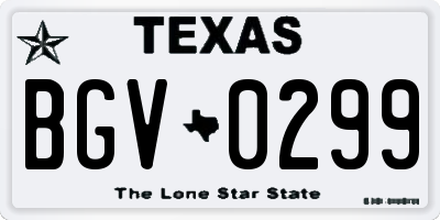 TX license plate BGV0299