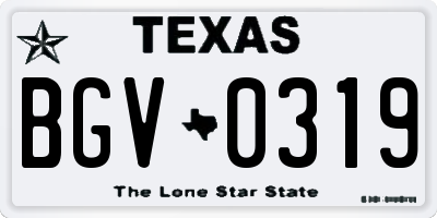 TX license plate BGV0319
