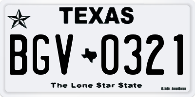 TX license plate BGV0321