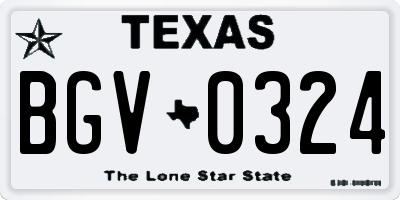 TX license plate BGV0324