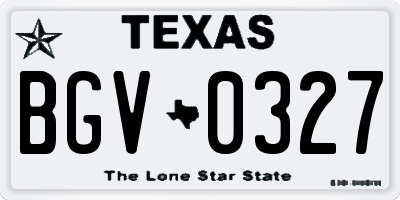 TX license plate BGV0327