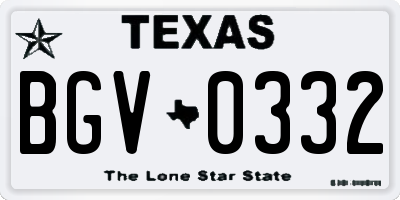 TX license plate BGV0332