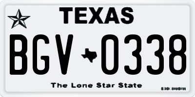 TX license plate BGV0338