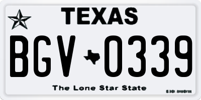 TX license plate BGV0339