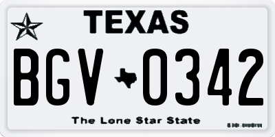 TX license plate BGV0342