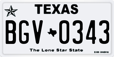 TX license plate BGV0343