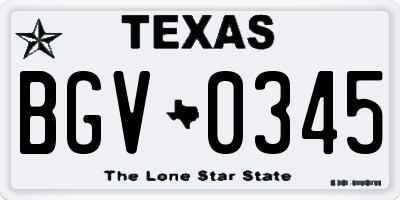 TX license plate BGV0345