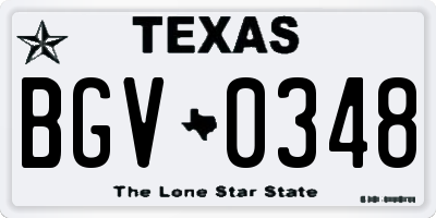 TX license plate BGV0348