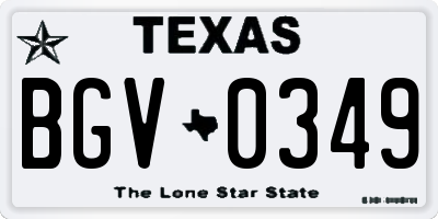 TX license plate BGV0349