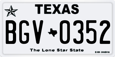 TX license plate BGV0352