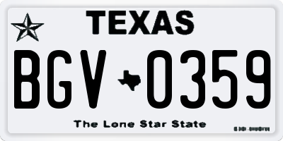 TX license plate BGV0359