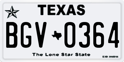 TX license plate BGV0364