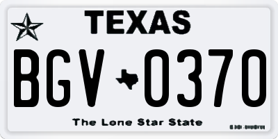 TX license plate BGV0370