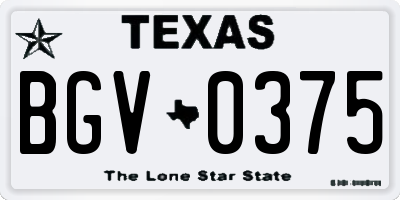 TX license plate BGV0375