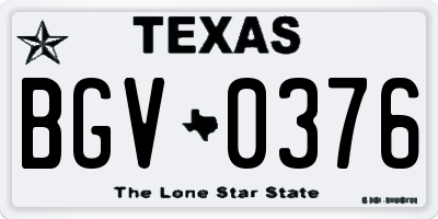 TX license plate BGV0376