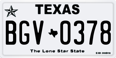 TX license plate BGV0378