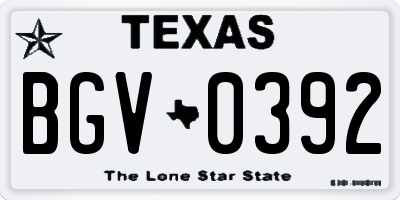 TX license plate BGV0392