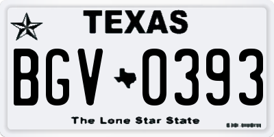 TX license plate BGV0393