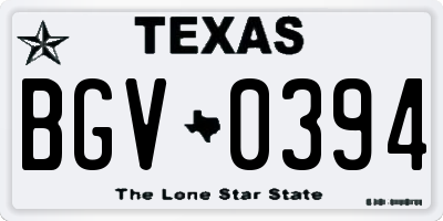 TX license plate BGV0394