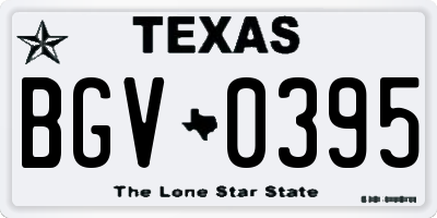 TX license plate BGV0395