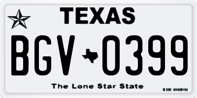 TX license plate BGV0399