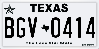 TX license plate BGV0414