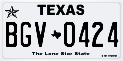 TX license plate BGV0424
