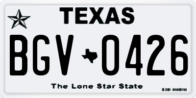 TX license plate BGV0426