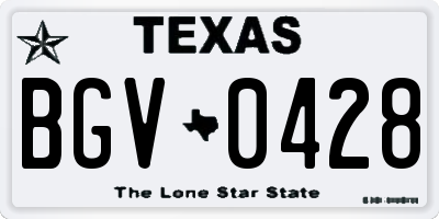 TX license plate BGV0428