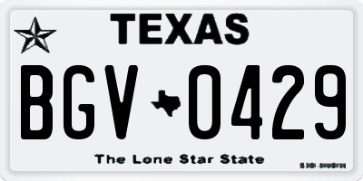 TX license plate BGV0429