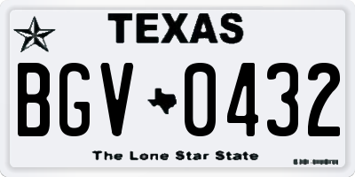 TX license plate BGV0432