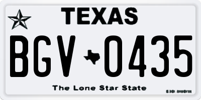 TX license plate BGV0435