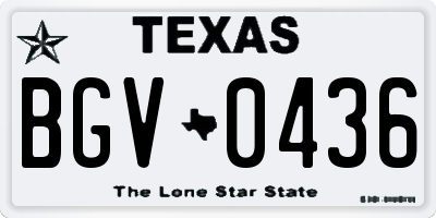 TX license plate BGV0436