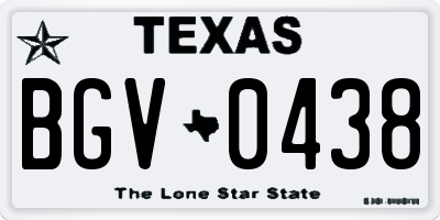 TX license plate BGV0438