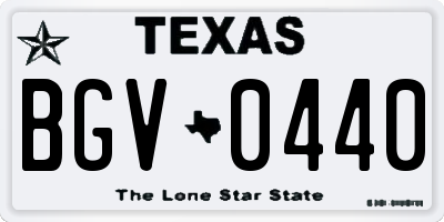 TX license plate BGV0440