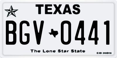 TX license plate BGV0441