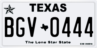 TX license plate BGV0444