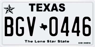 TX license plate BGV0446