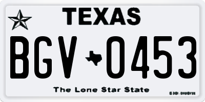 TX license plate BGV0453