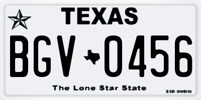 TX license plate BGV0456