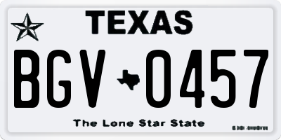 TX license plate BGV0457