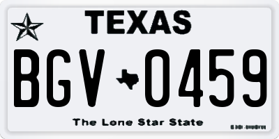 TX license plate BGV0459