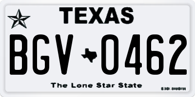 TX license plate BGV0462