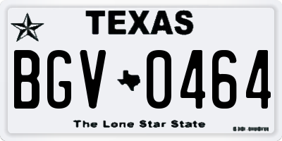 TX license plate BGV0464