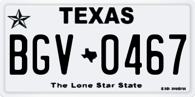 TX license plate BGV0467